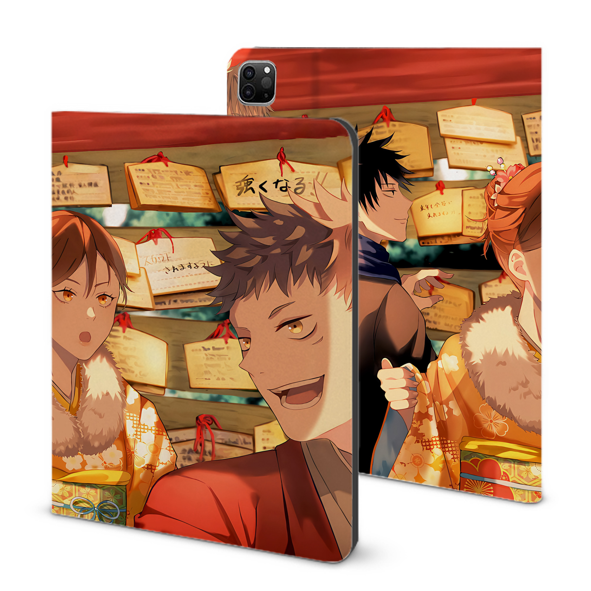 （画像用） 呪術廻戦 Jujutsu Kaisen IPad ケース ブック型 PUレザー TPU 耐衝撃 軽量 薄型 ペン収納なし 全面保護 IPad 各モデル対応